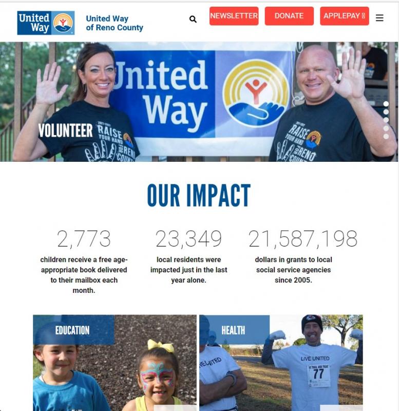 United Way of Reno County website home page