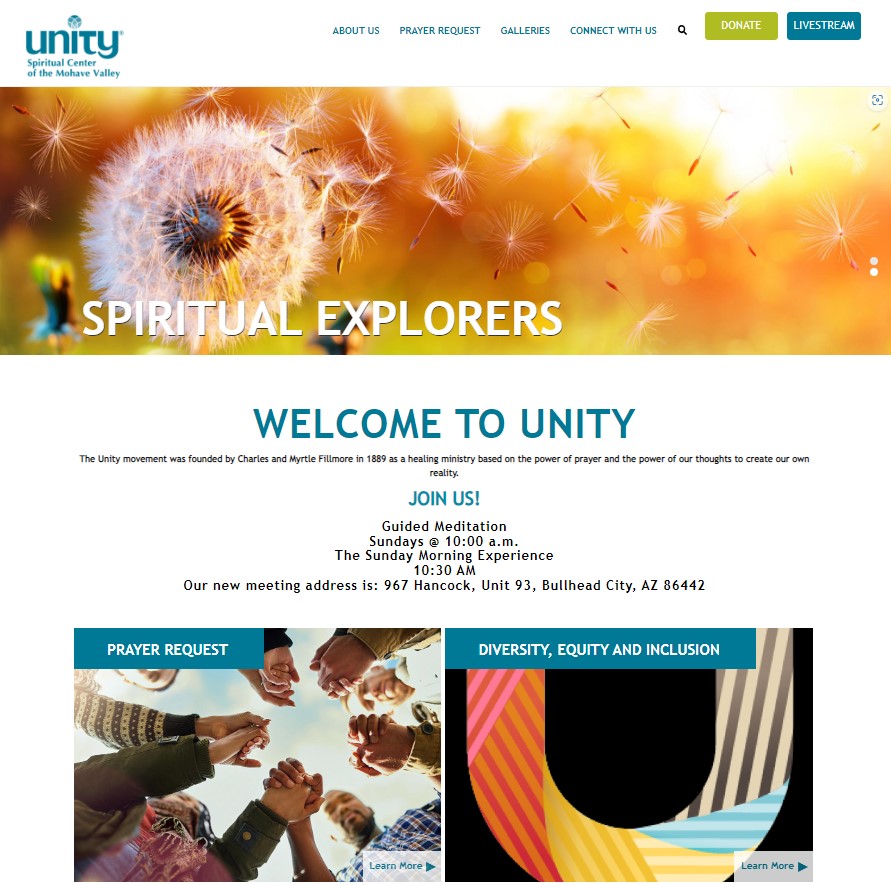 Unity of Mohave County website home page