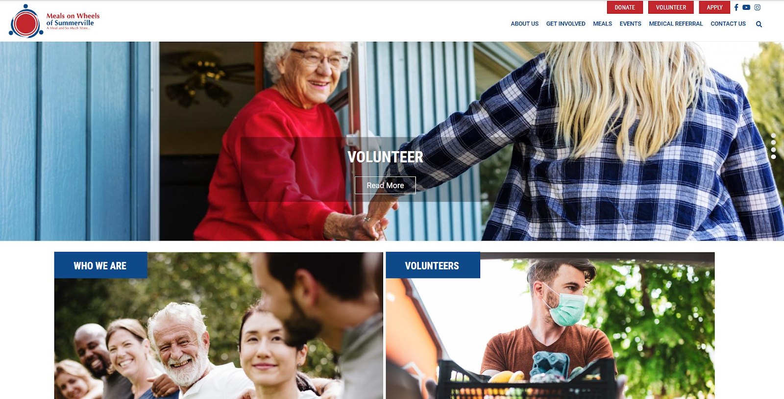 Meals on Wheels of Summerville website homepage